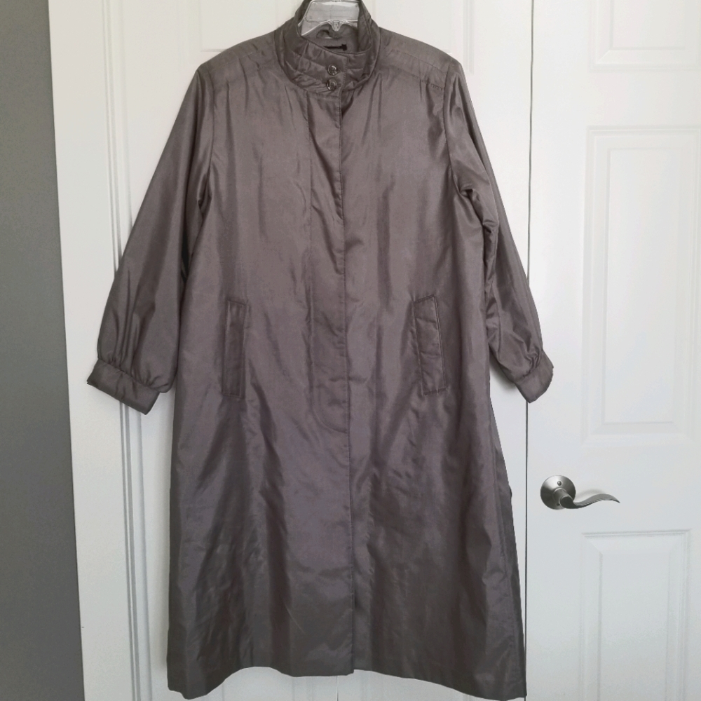 Vintage Downpour tan full length lined rain coat SZ 1X